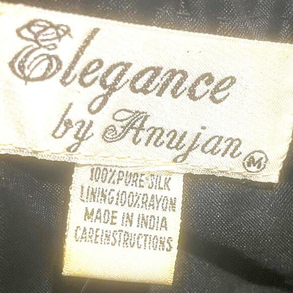 Vintage Elegance by Anujan sime medium Sequin woman's Floral Design blouse - Picture 10 of 14